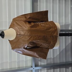 BRADLEY BAYOU JACKET GENUINE‎ LEATHER BROWN SIZE SMALL